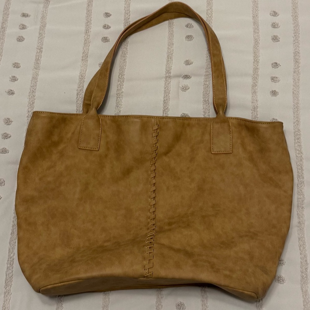 B.O.C born concept leather like Elegant Tan Tote Bag.